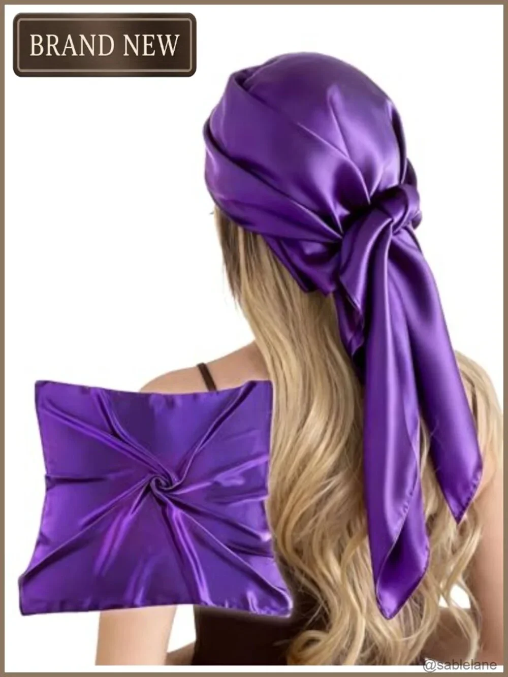 Large 35 Inch Satin Square Scarf Silk Feel Wrap Shawl Headscarf